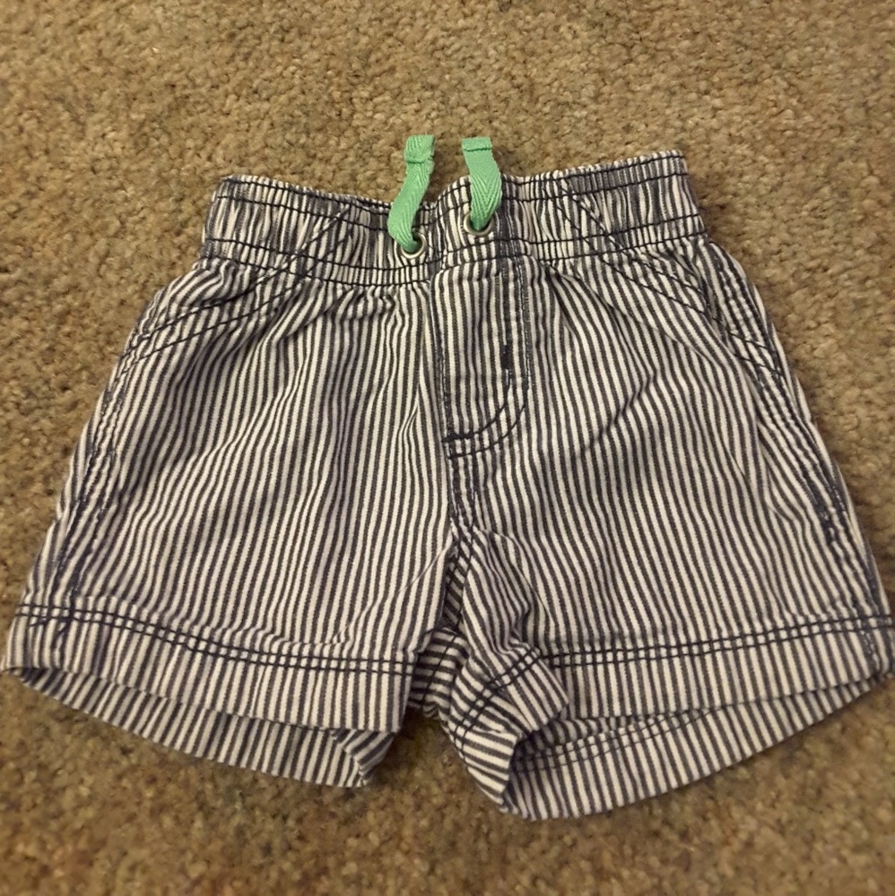 Carter's blue striped shorts size 6 mos